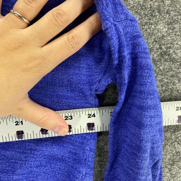 Moth Sweater Women Purple S Small Knit Asymmetric 3/4 Sleeve Crew Neck Pullover - Picture 9 of 11